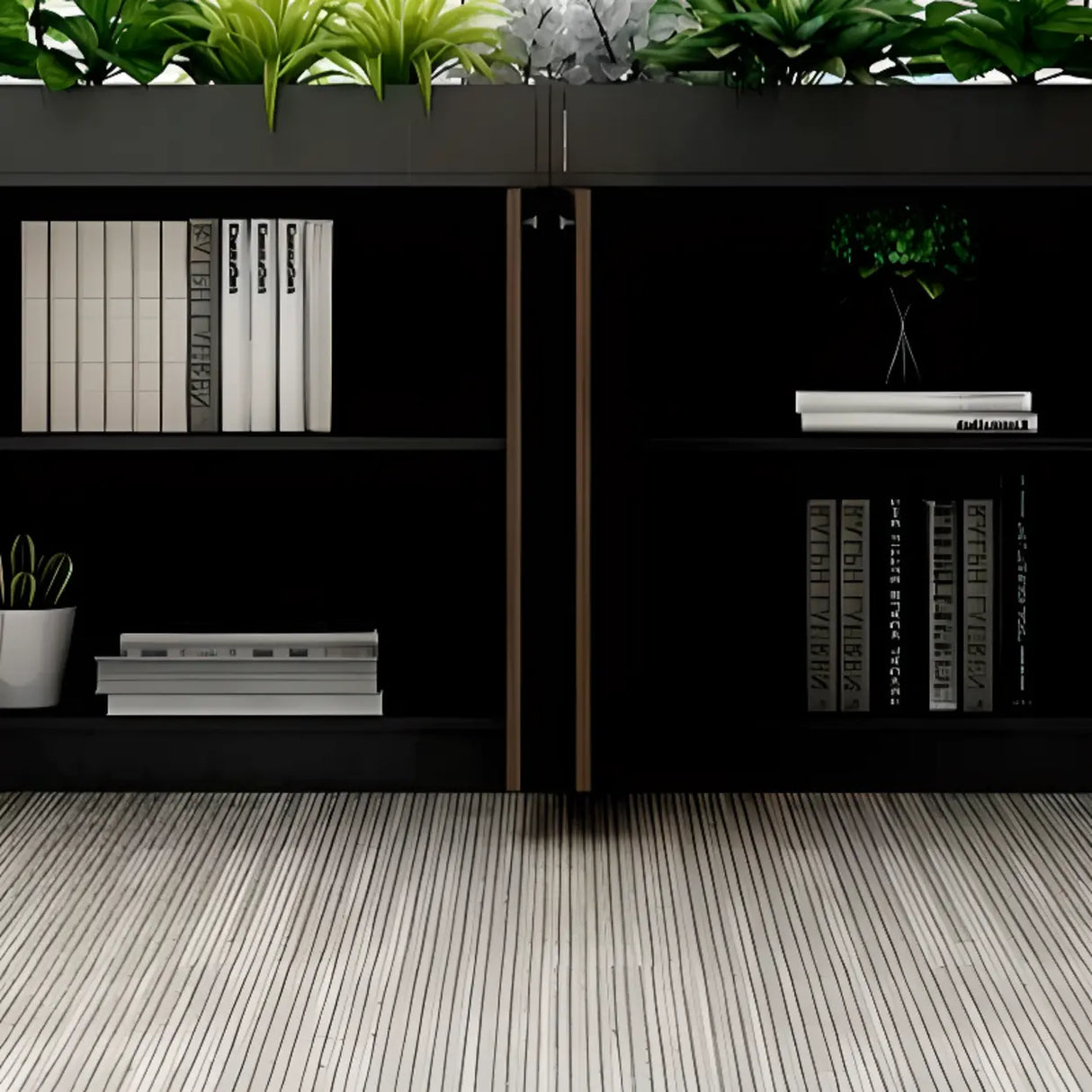 Wood Rectangular Light Brown Planter Storage Filing Cabinet Image - 13