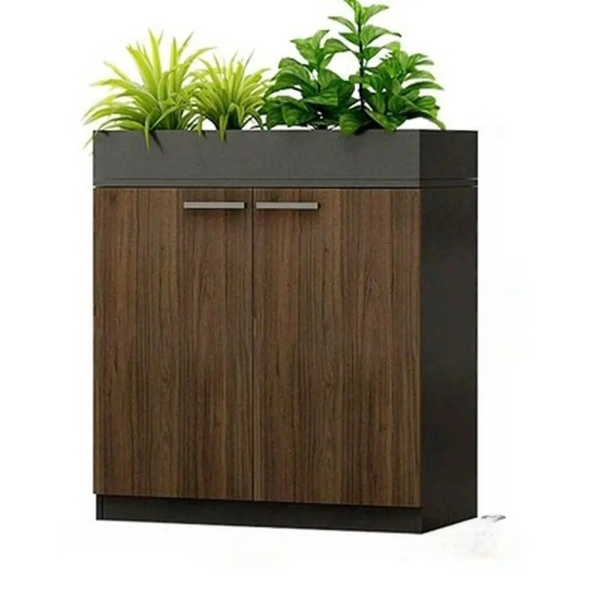 Wood Rectangular Light Brown Planter Storage Filing Cabinet Image - 6