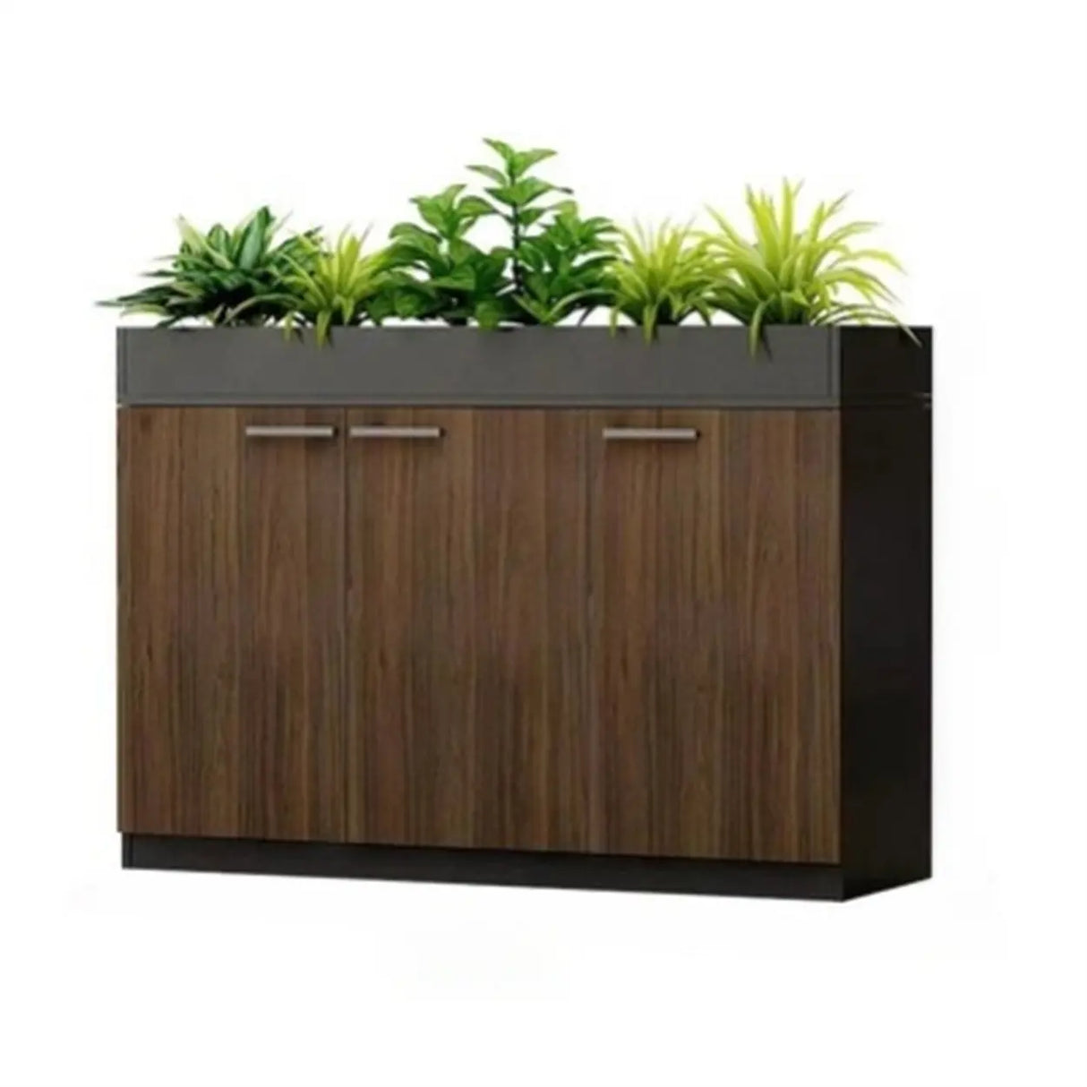 Wood Rectangular Light Brown Planter Storage Filing Cabinet Image - 8