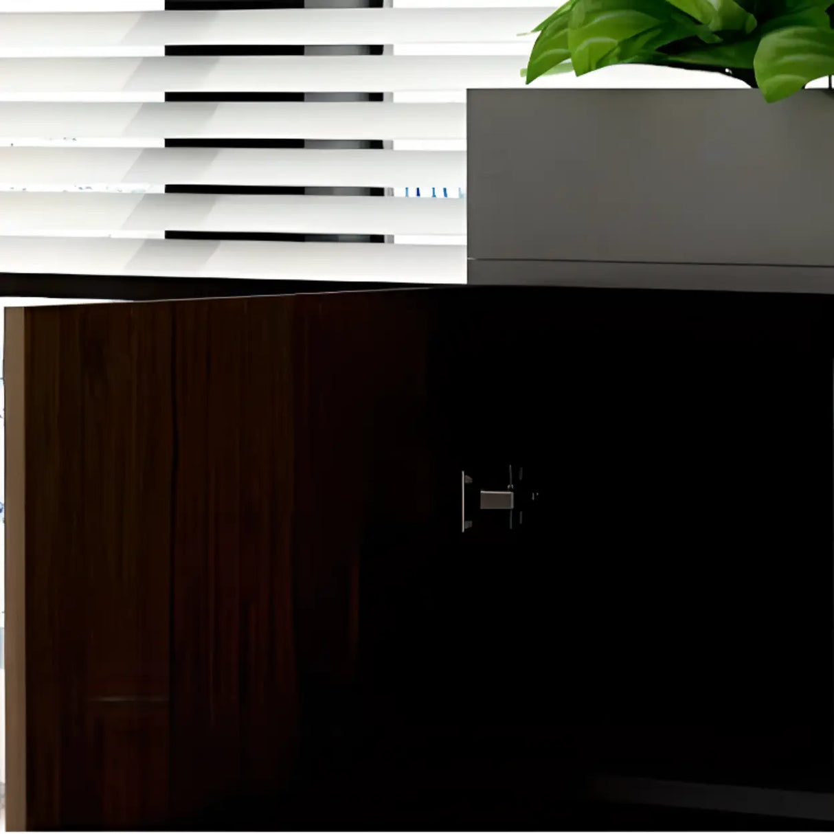 Wood Rectangular Light Brown Planter Storage Filing Cabinet Image - 9