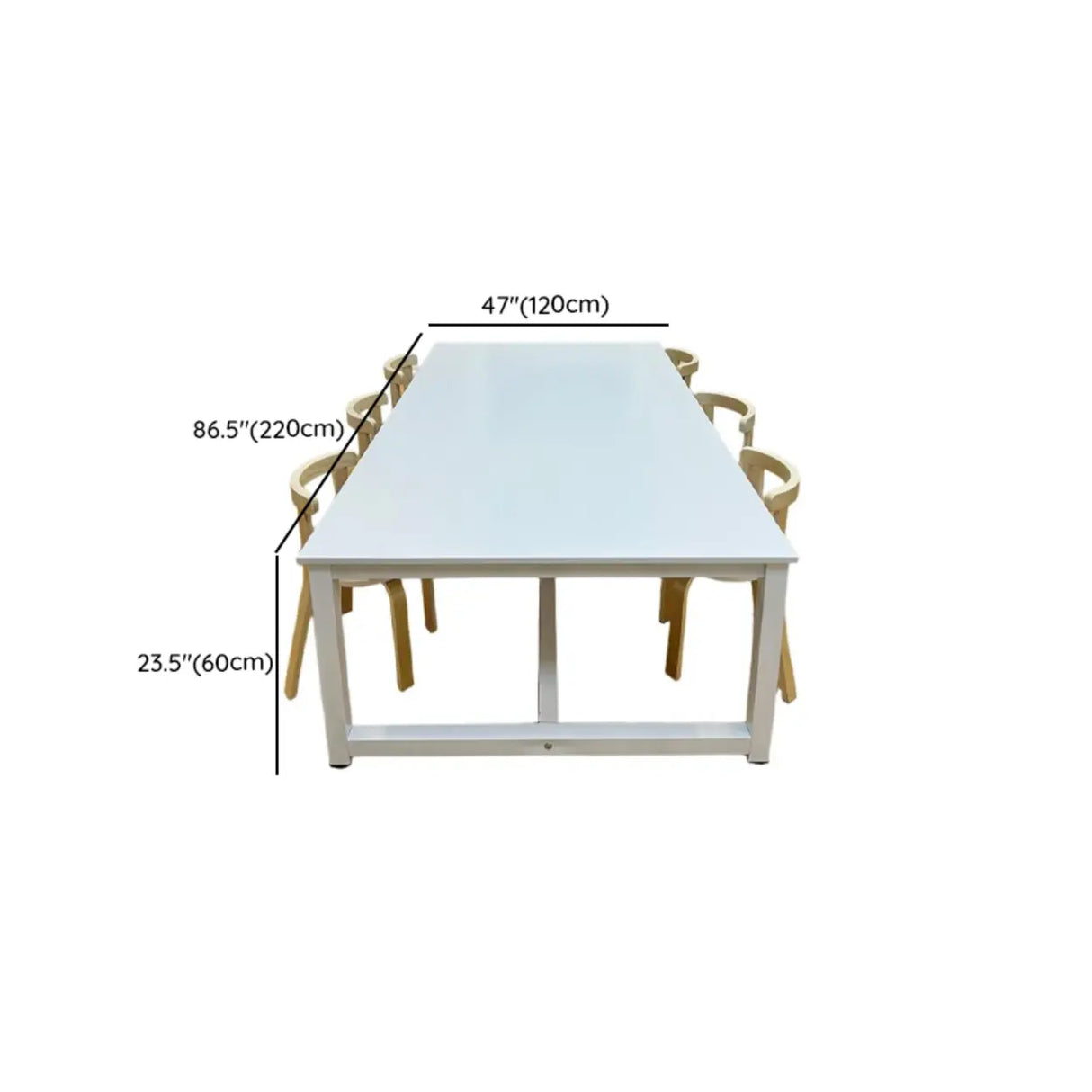 Wood Rectangular Metal Base Kids Desk for Multi-Person Image - 14
