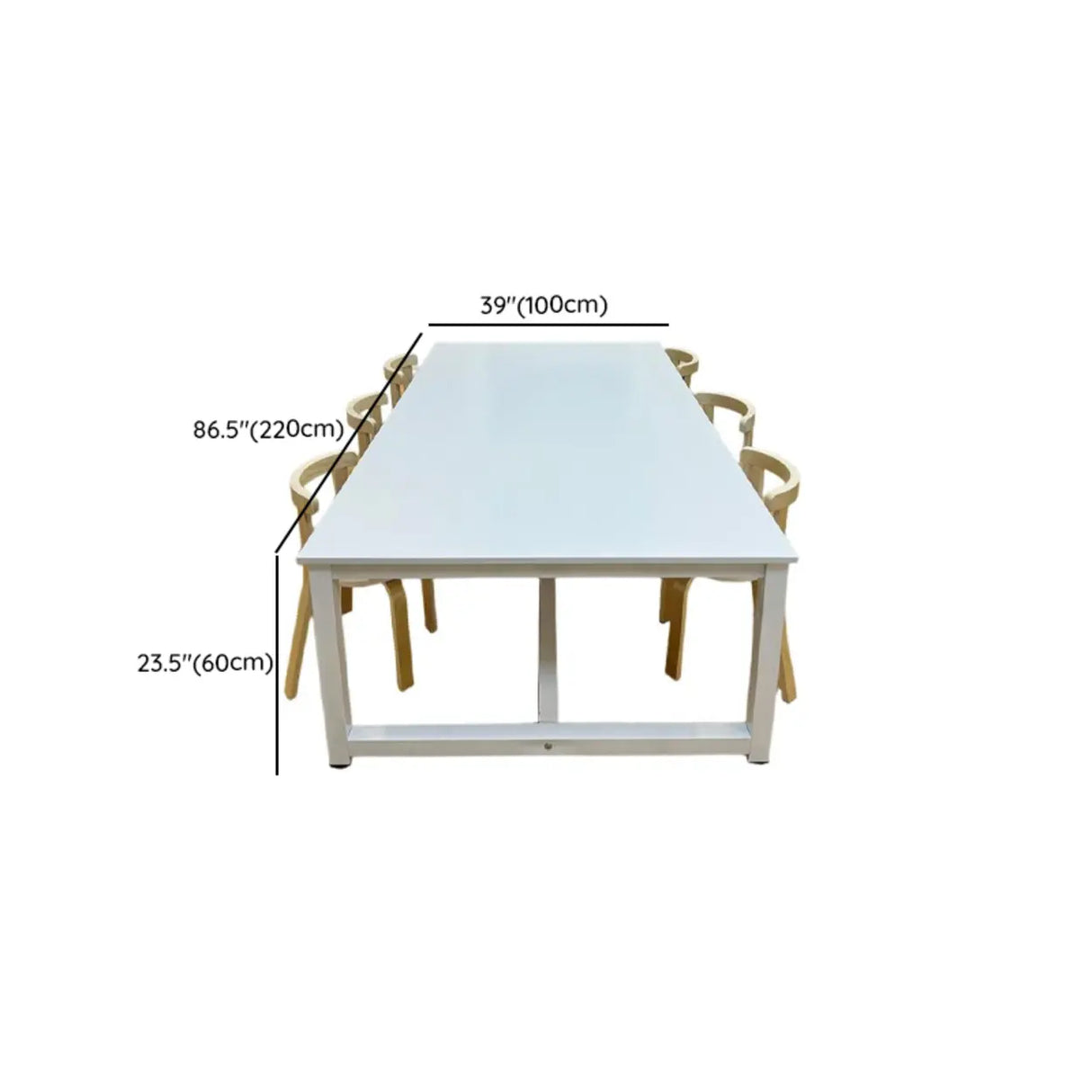 Wood Rectangular Metal Base Kids Desk for Multi-Person Image - 18