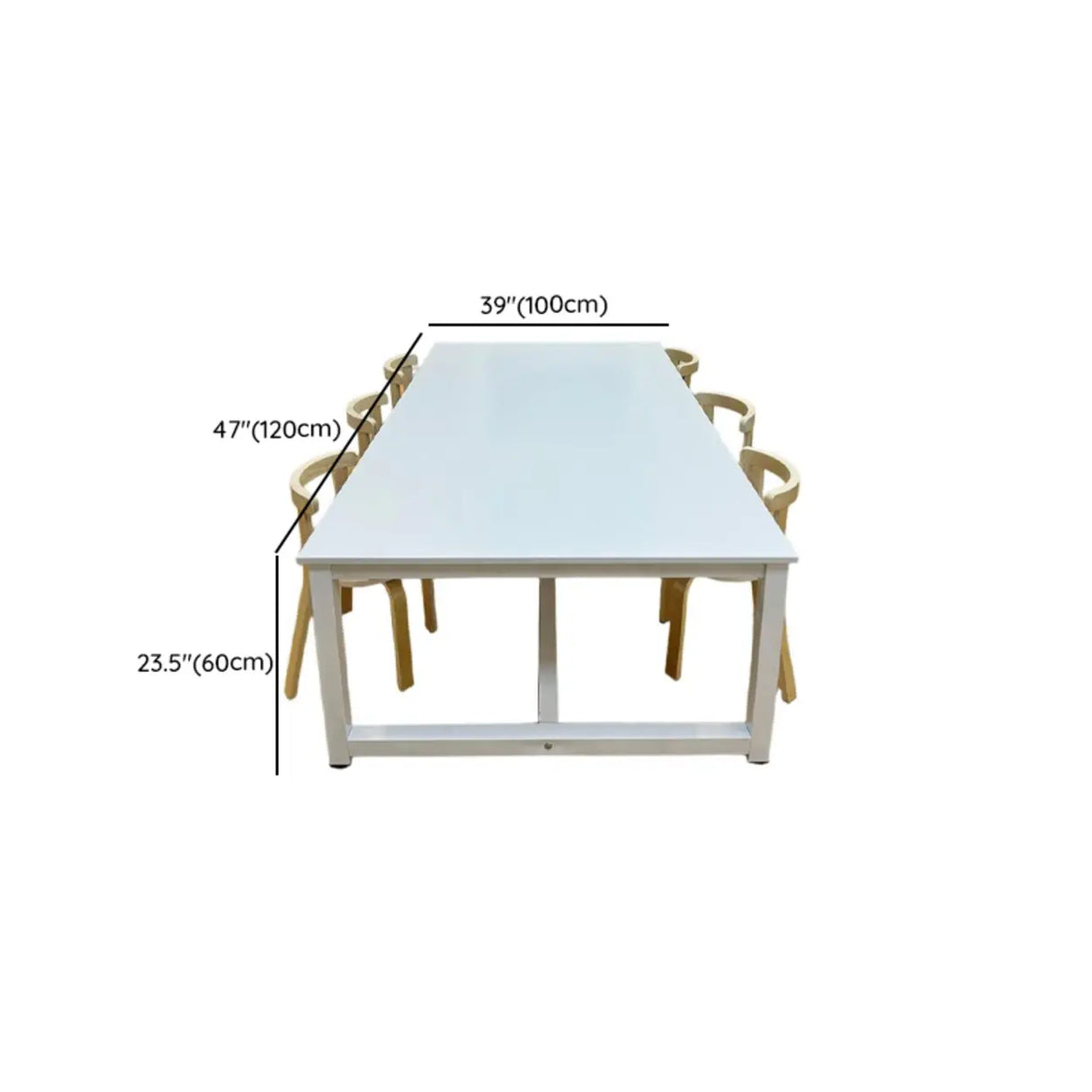 Wood Rectangular Metal Base Kids Desk for Multi-Person Image - 21