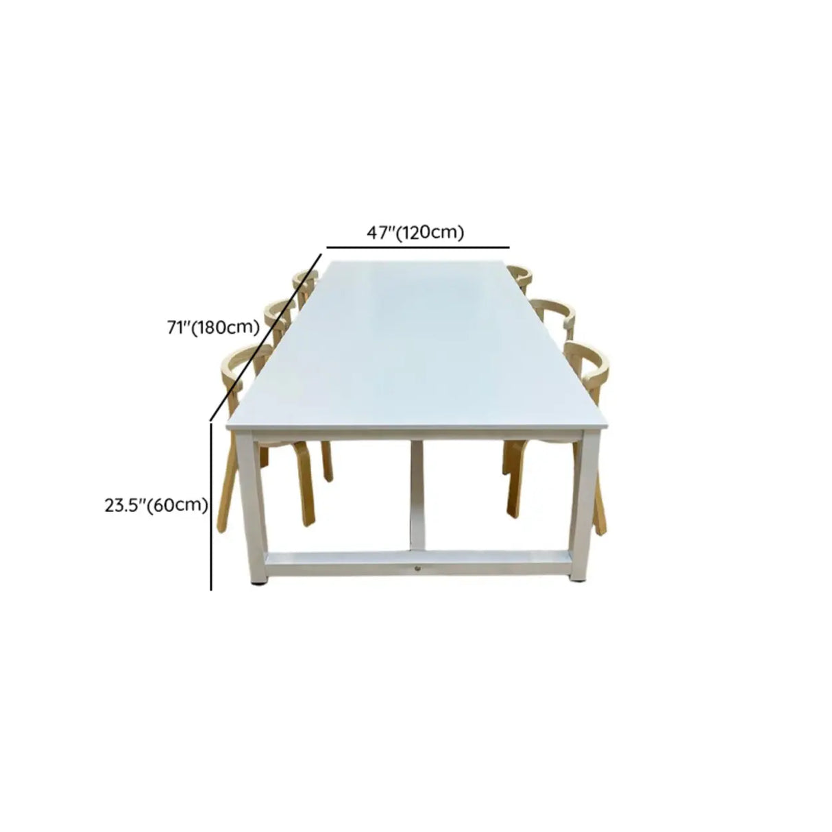 Wood Rectangular Metal Base Kids Desk for Multi-Person Image - 24
