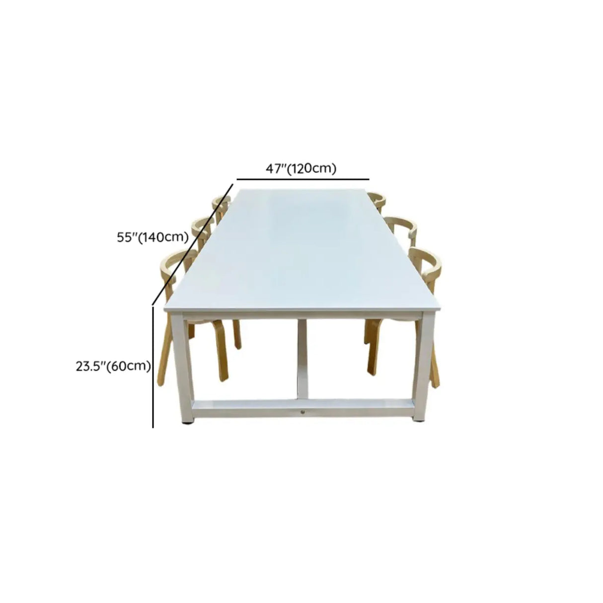Wood Rectangular Metal Base Kids Desk for Multi-Person Image - 26