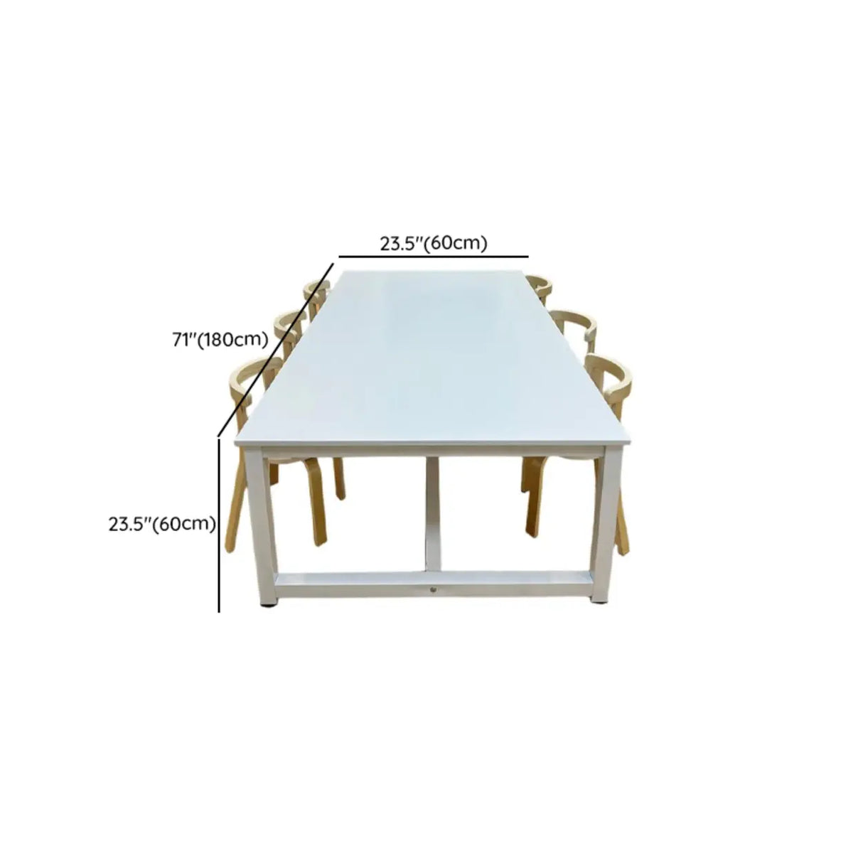 Wood Rectangular Metal Base Kids Desk for Multi-Person Image - 9