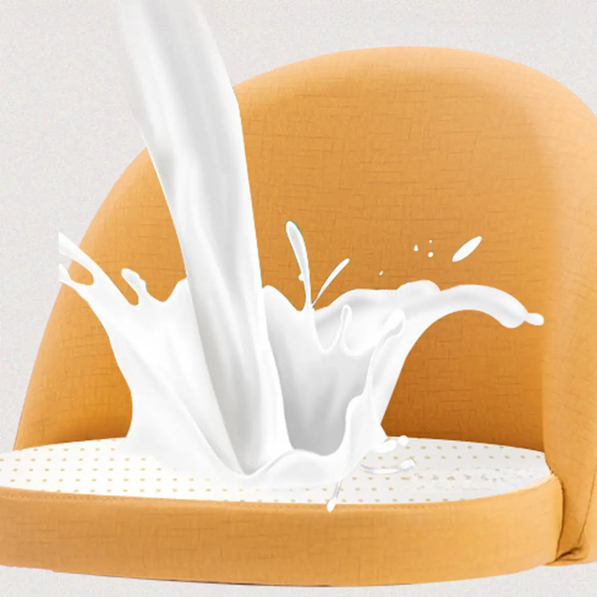 Wood Round Upholstered Armless Dining Chair Yellow Image - 10