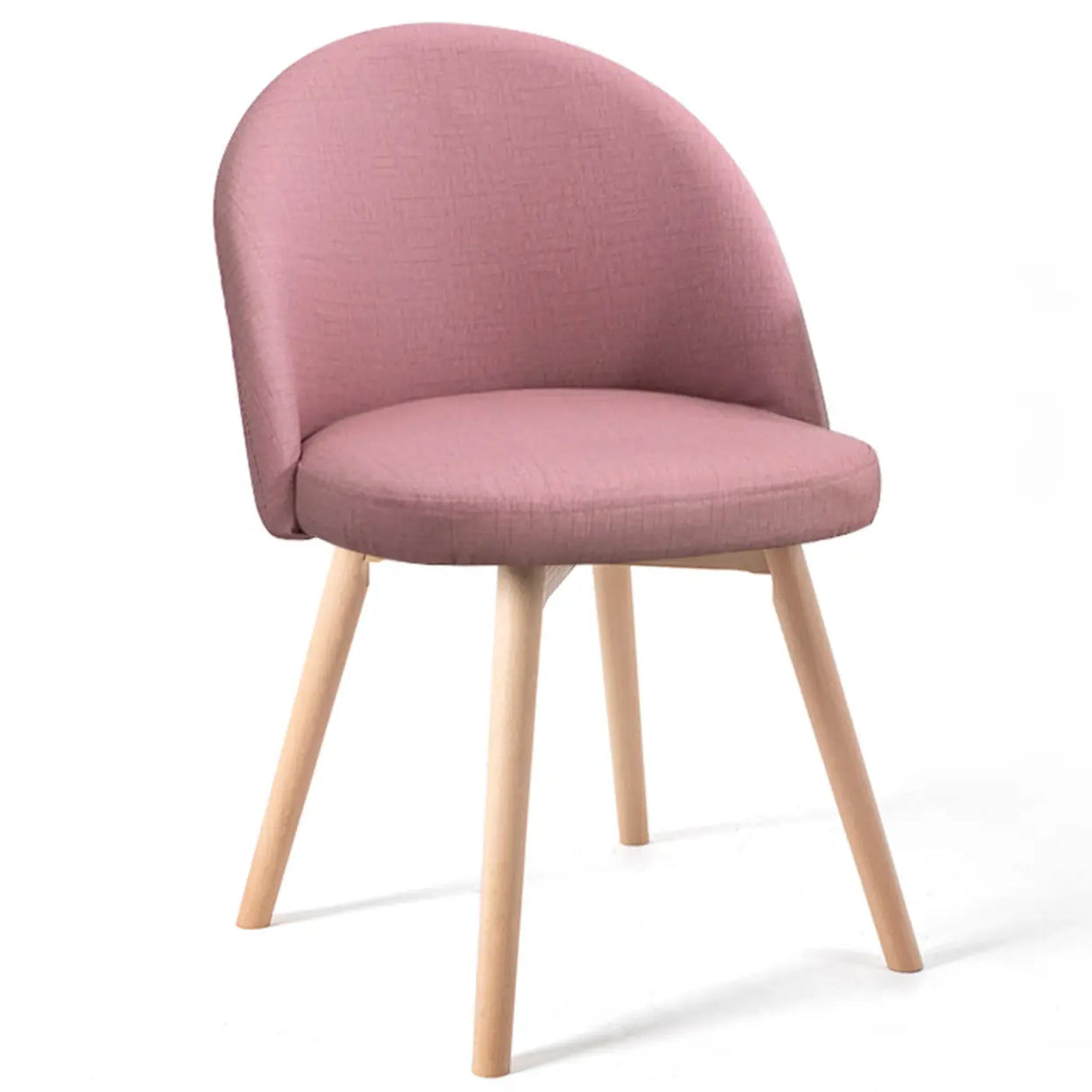 Wood Round Upholstered Armless Dining Chair Yellow Image - 11