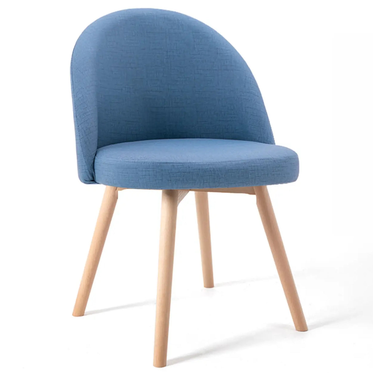 Wood Round Upholstered Armless Dining Chair Yellow Image - 5