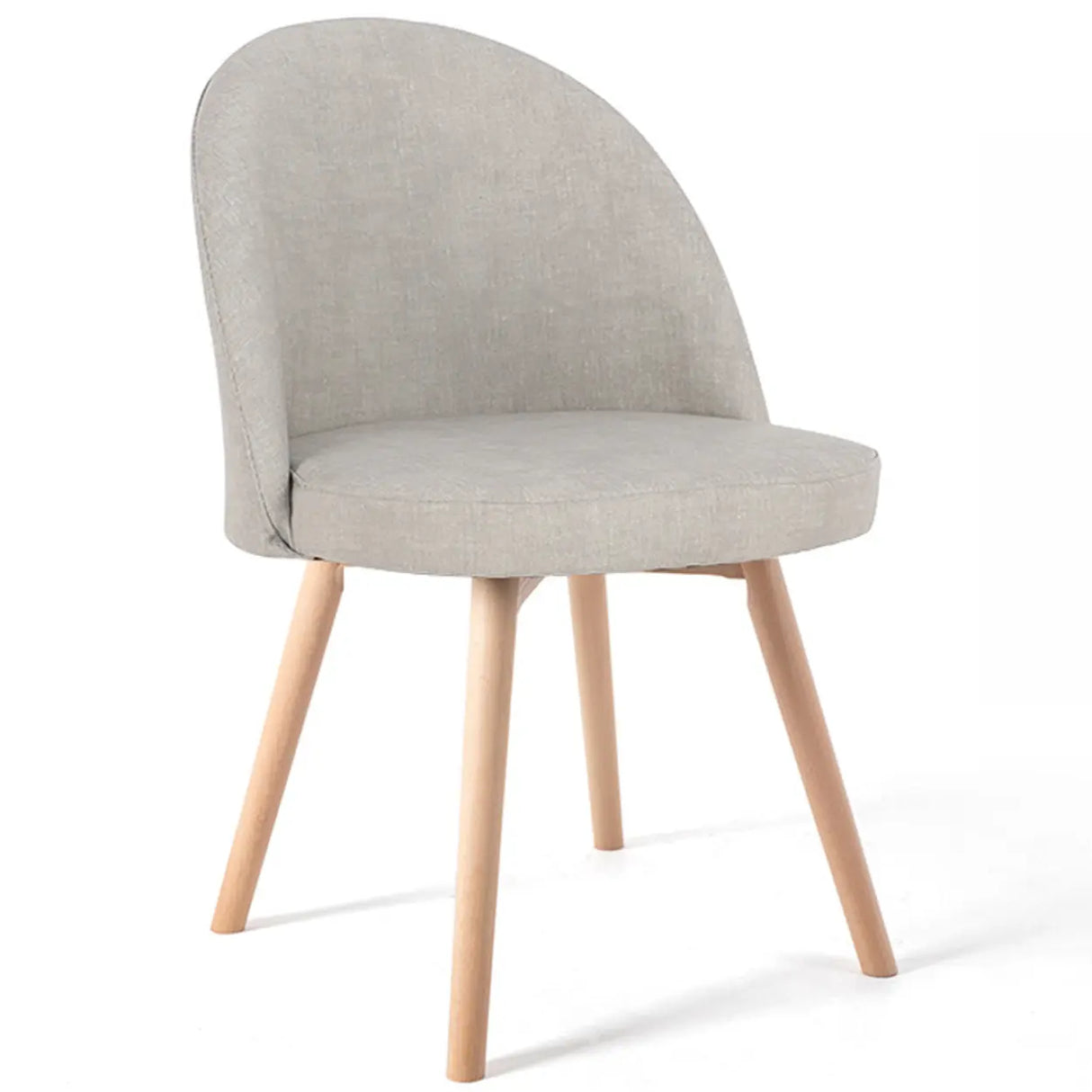 Wood Round Upholstered Armless Dining Chair Yellow Image - 7