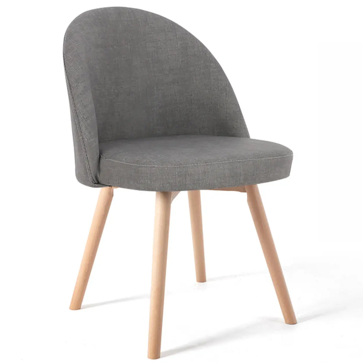 Wood Round Upholstered Armless Dining Chair Yellow Image - 9