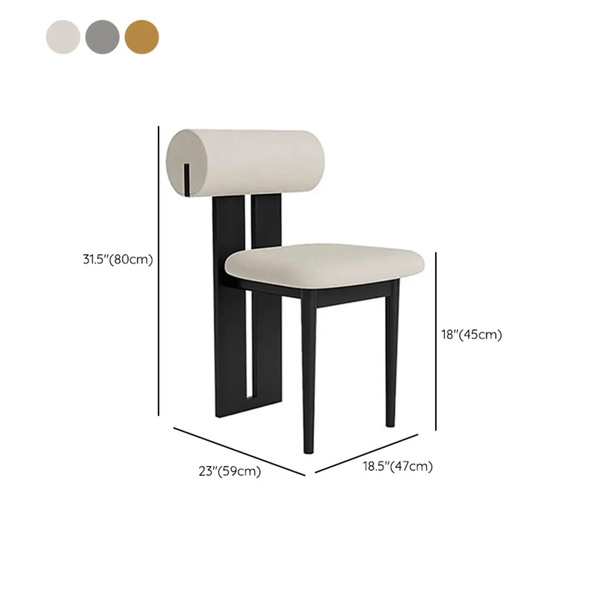 Wood Slat Back Faux Leather Upholstered Dining Chair