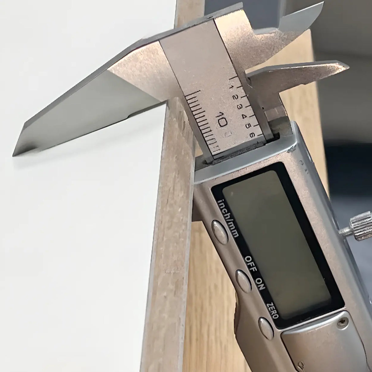 Wood White Narrow Shelves Glass Sideboard with Lighting Image - 9