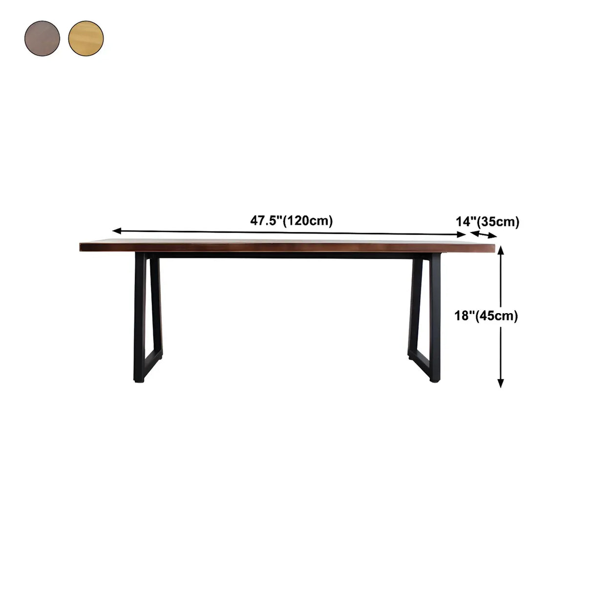 Modern Rustic Wood Bench with Black Metal Legs, 47 Inch Image - 15