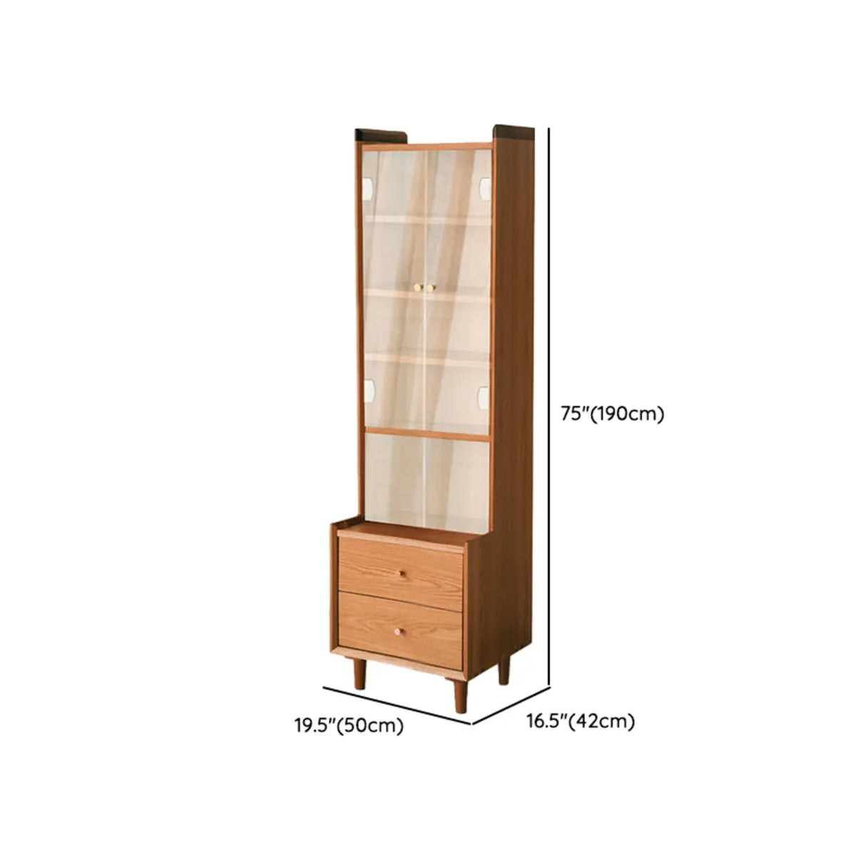 Wooden Brown Freestanding Storage Display Cabinets Image - 13