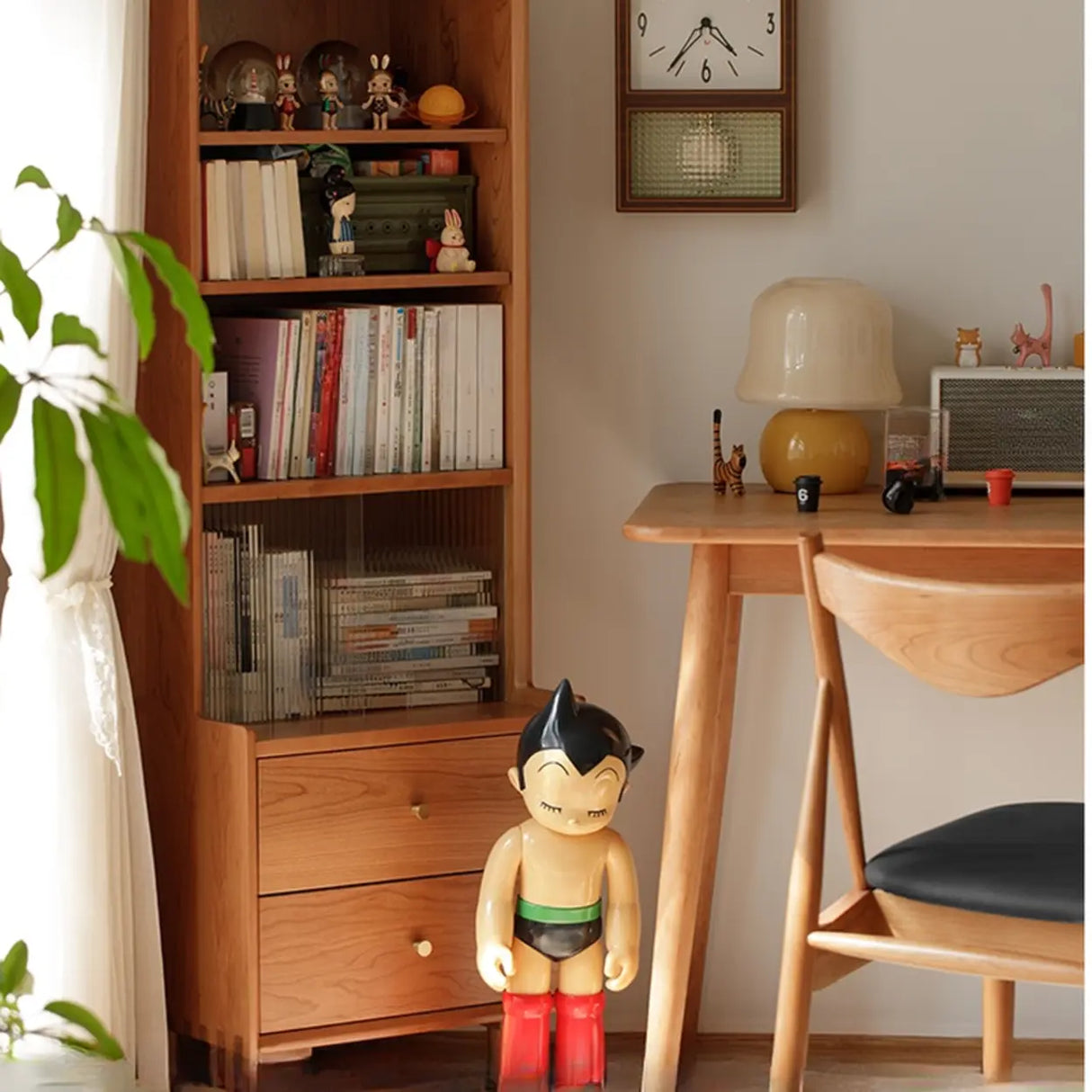 Wooden Brown Freestanding Storage Display Cabinets Image - 1