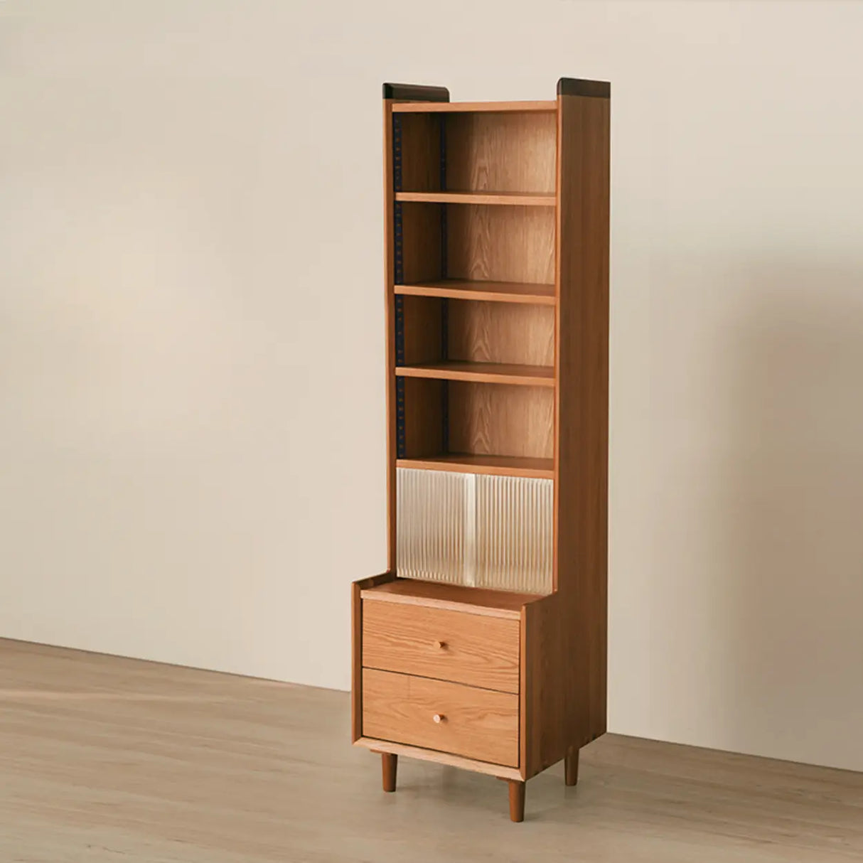 Wooden Brown Freestanding Storage Display Cabinets Image - 2