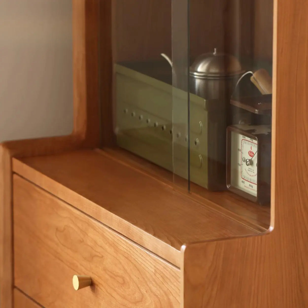 Wooden Brown Freestanding Storage Display Cabinets Image - 3