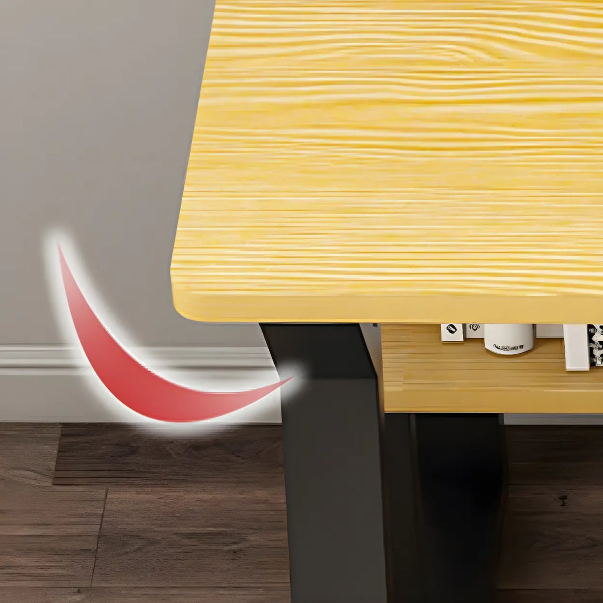 Wooden Credenza Desk with Hutch and Exterior Shelf Image - 14