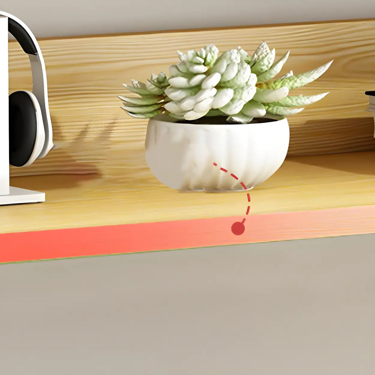 Wooden Credenza Desk with Hutch and Exterior Shelf Image - 15