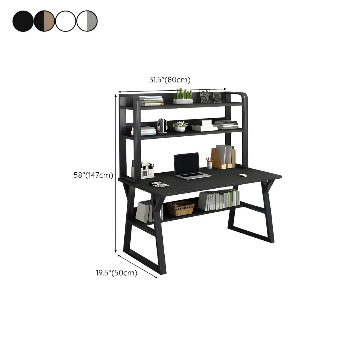 Wooden Credenza Desk with Hutch and Exterior Shelf Image - 27