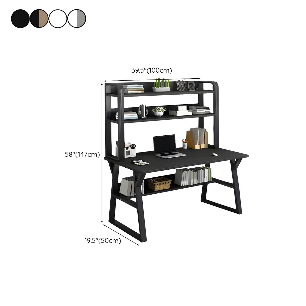 Wooden Credenza Desk with Hutch and Exterior Shelf Image - 28