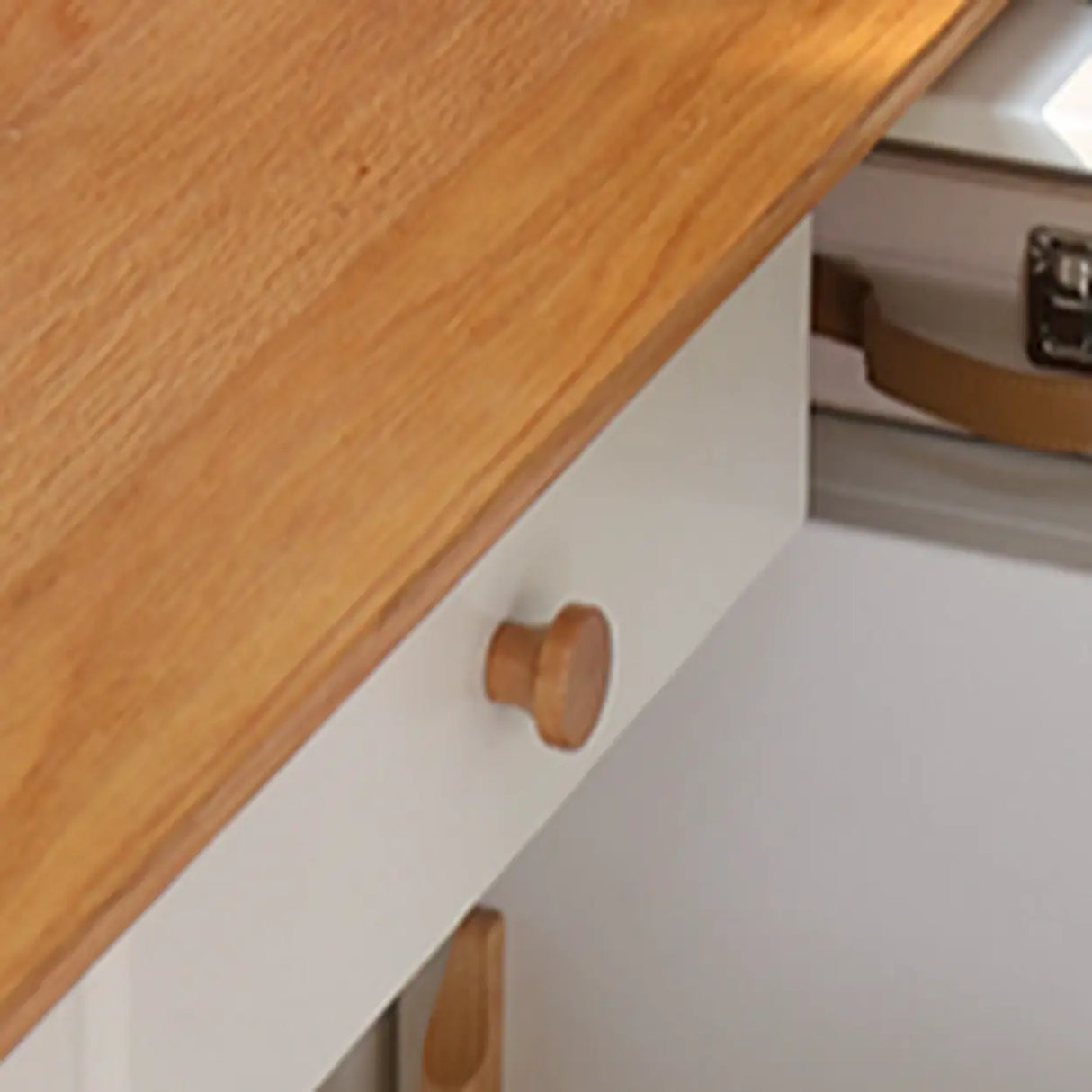 Wooden Drawers Storage Kids Corner Desk with Hutch Image - 10