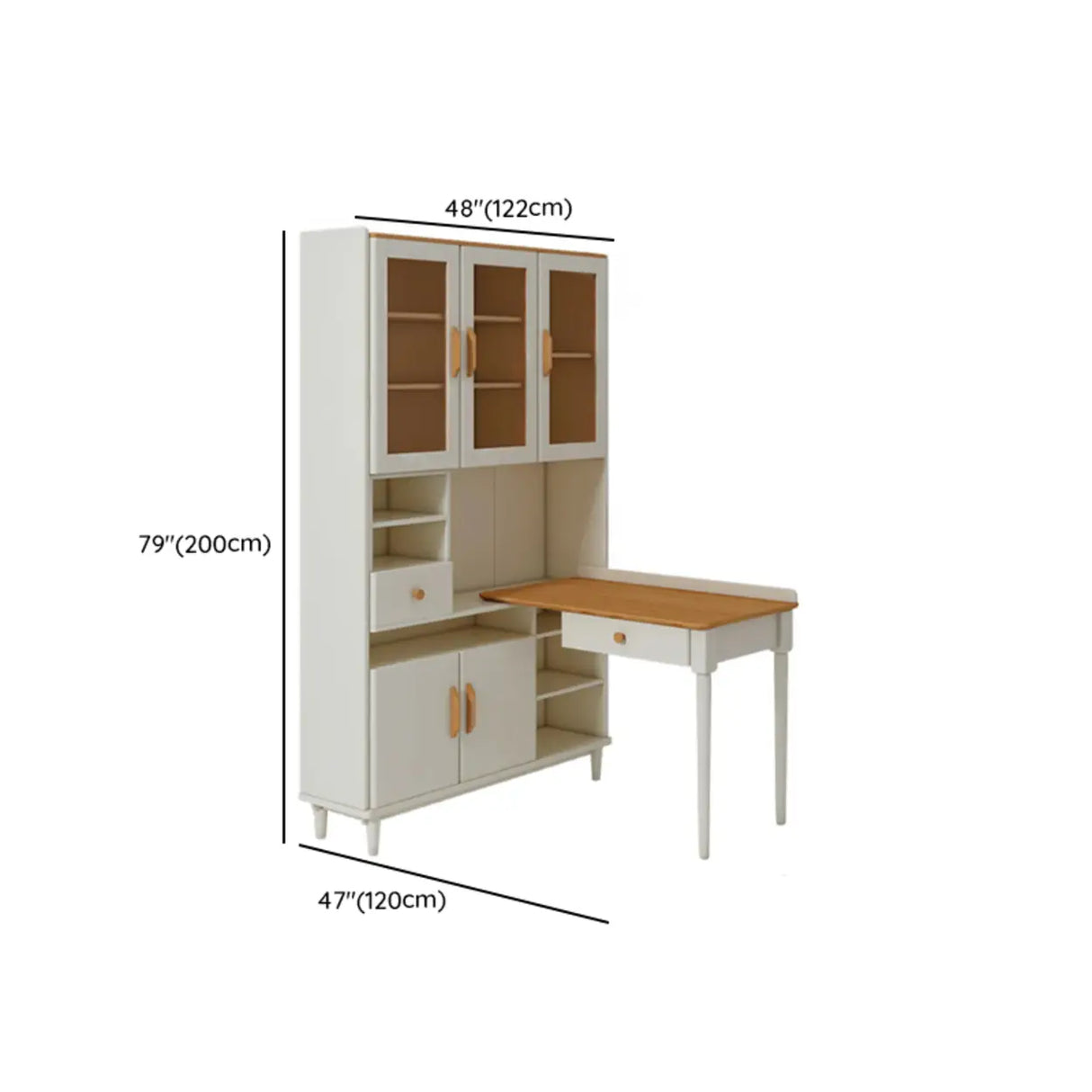 Wooden Drawers Storage Kids Corner Desk with Hutch