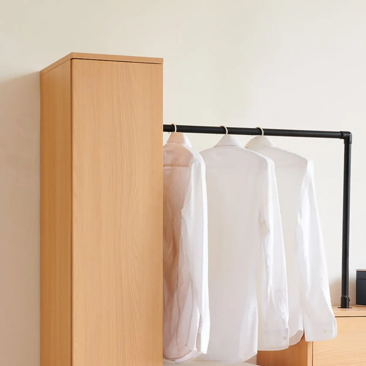 Wooden Freestanding Coat Rack with Mirror and Drawers Image - 10