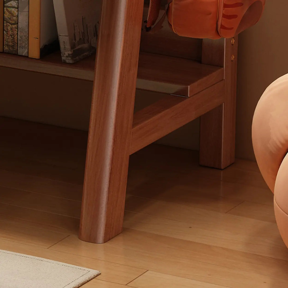 Wooden Kids Study Desk with Hutch and Storage Shelves Image - 12