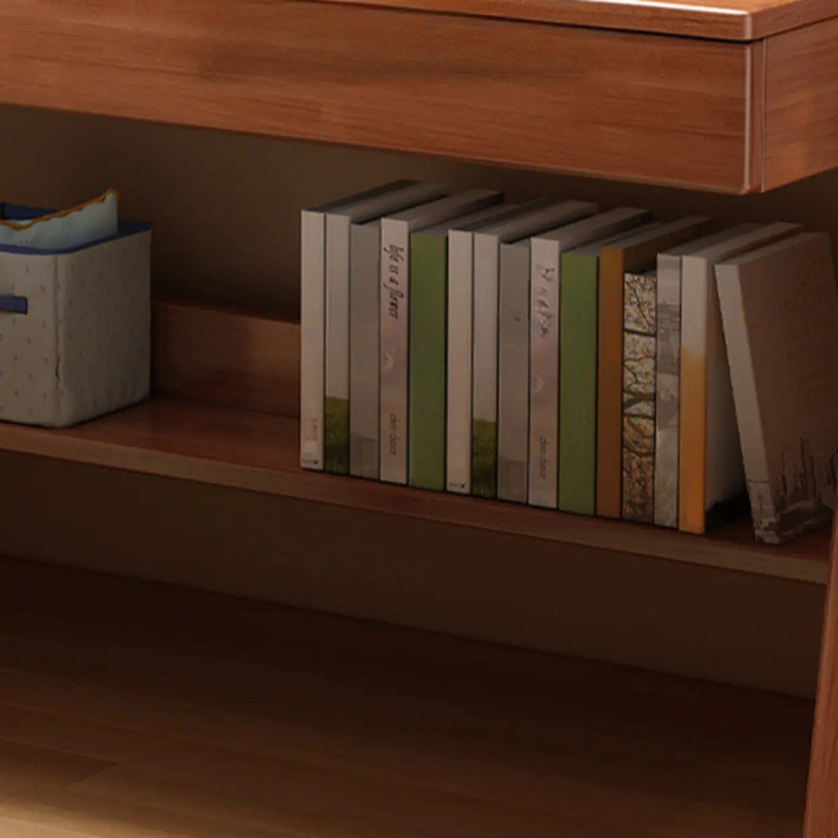 Wooden Kids Study Desk with Hutch and Storage Shelves Image - 9