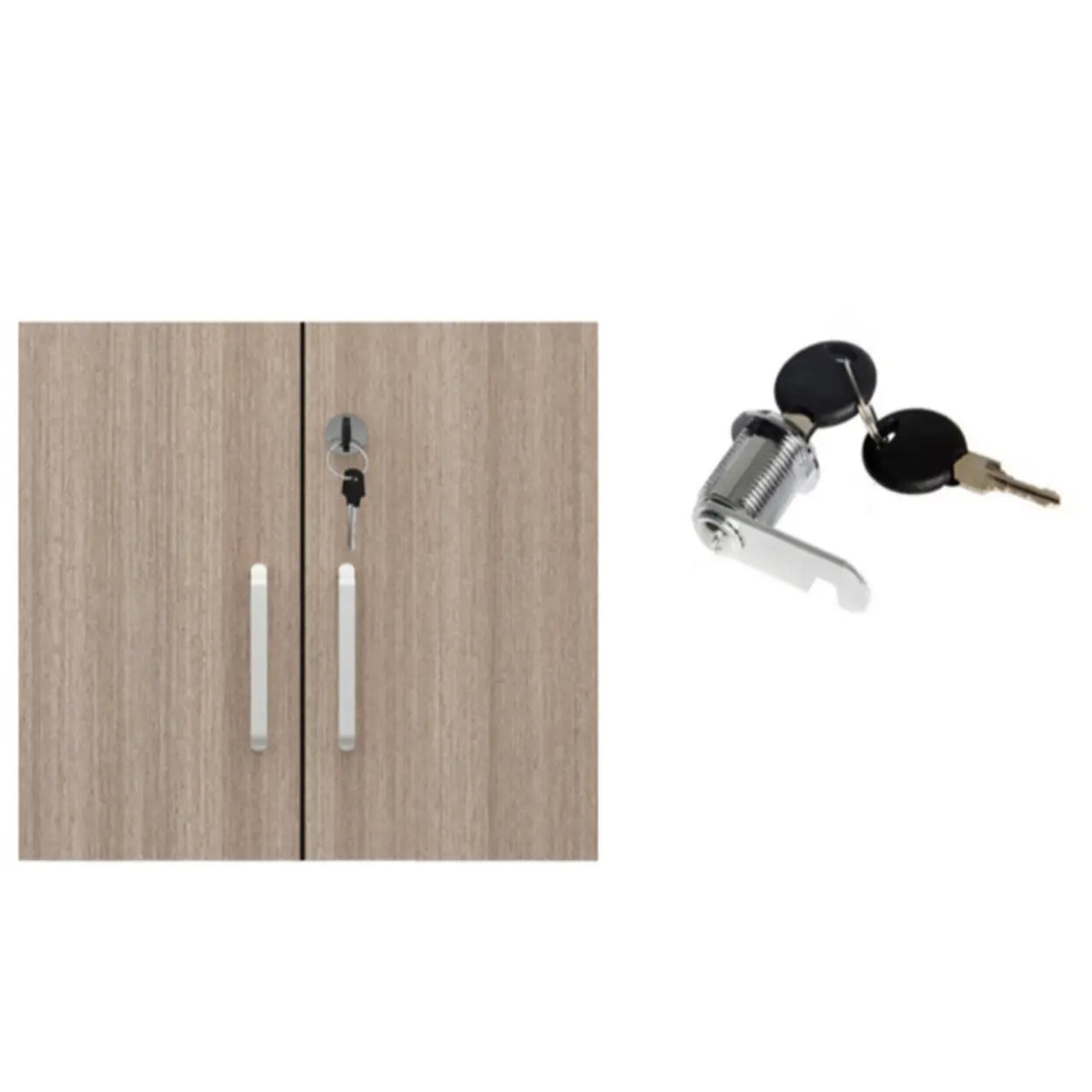 Wooden Natural Finish Vertical Filing Cabinet with Locks Image - 12