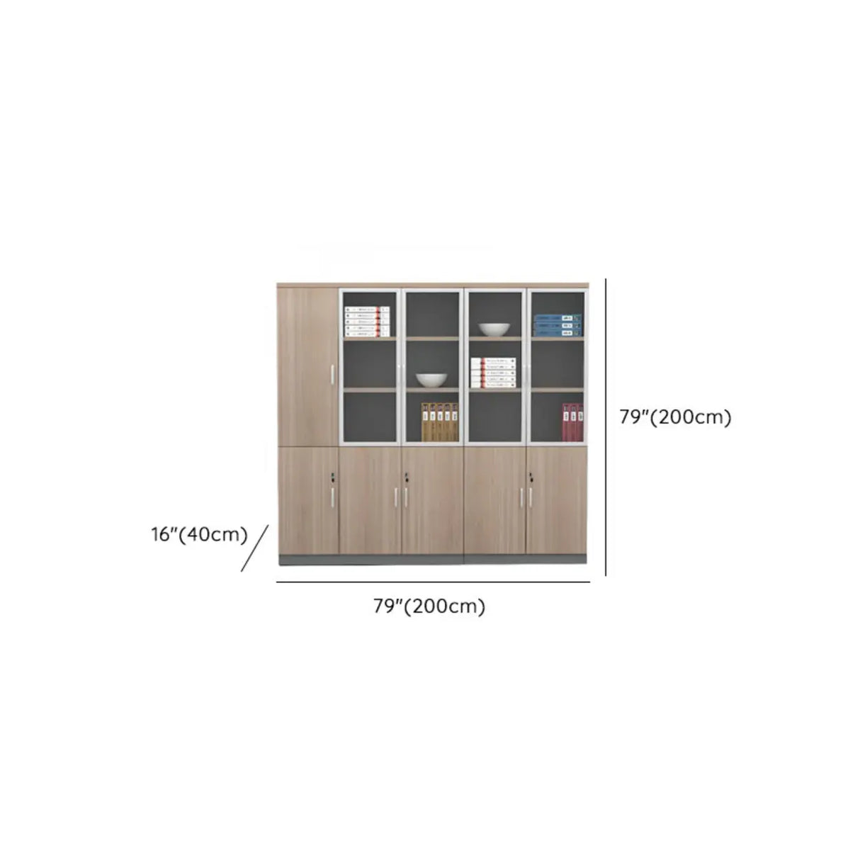 Wooden Natural Finish Vertical Filing Cabinet with Locks Image - 20