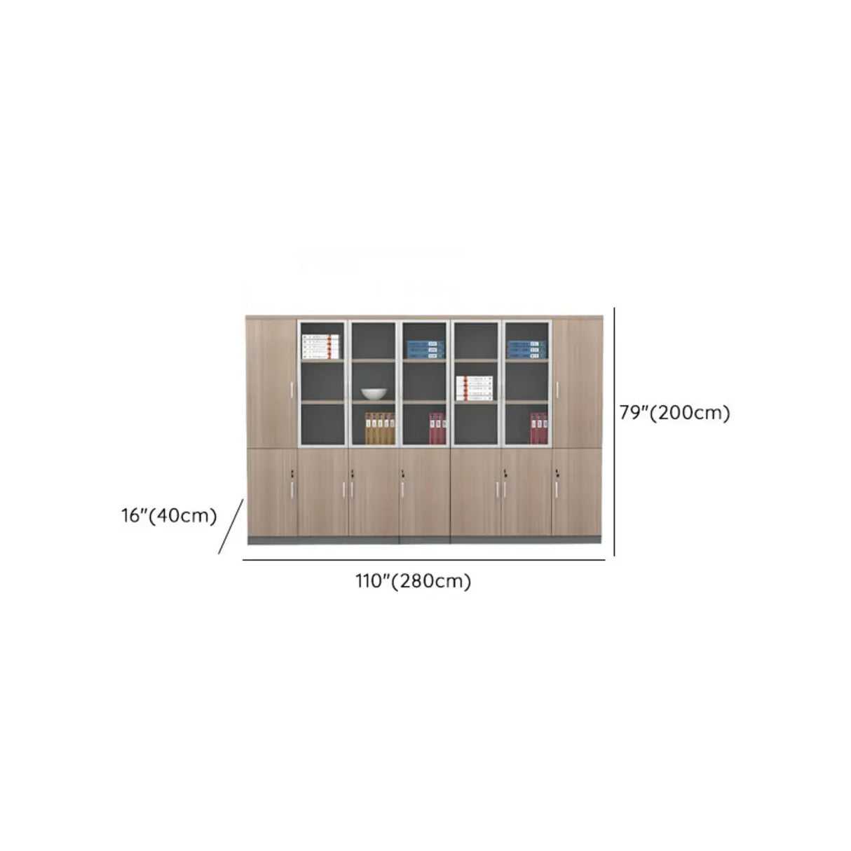 Wooden Natural Finish Vertical Filing Cabinet with Locks Image - 22