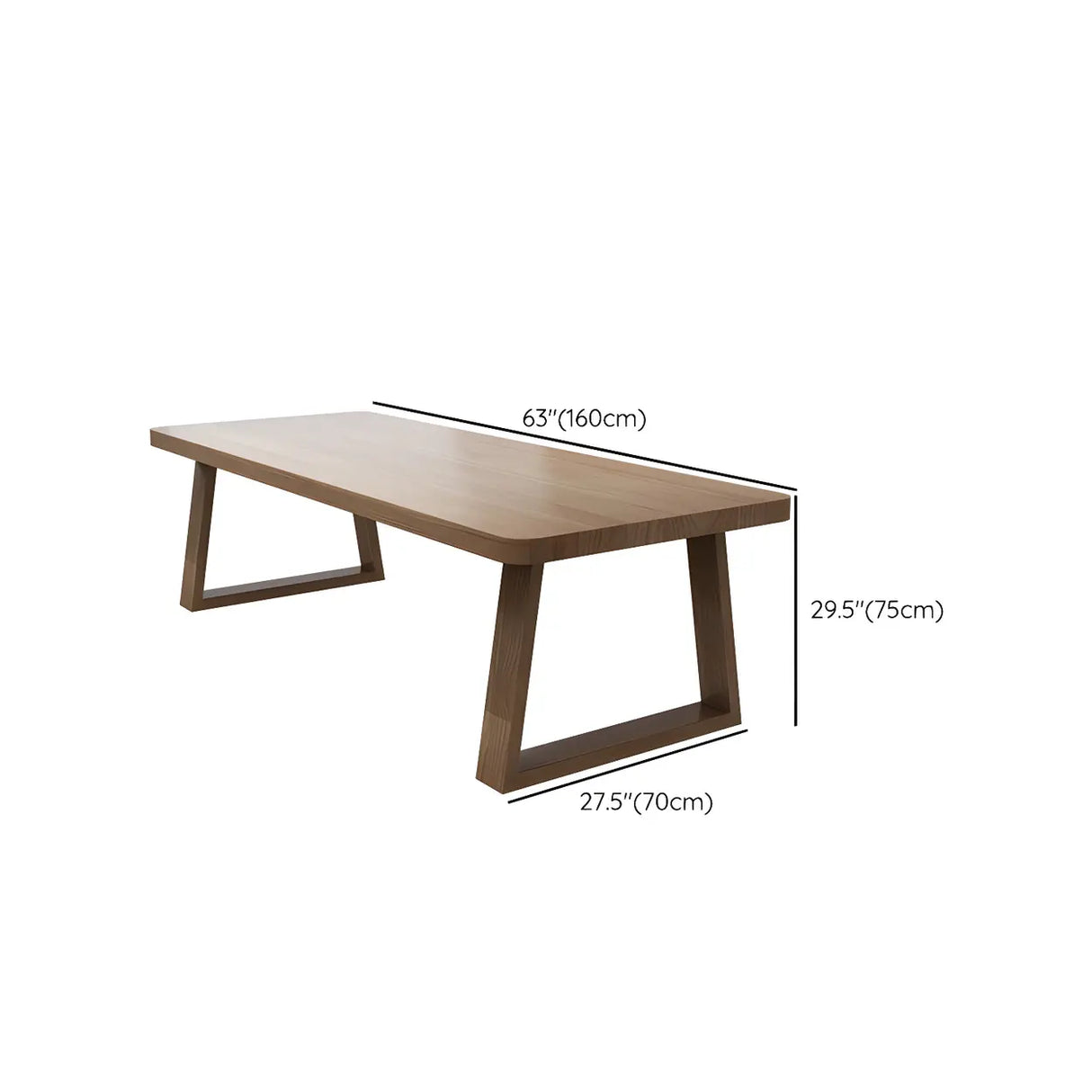 Wooden Rectangular Multi-Person Pine Sled Writing Desk