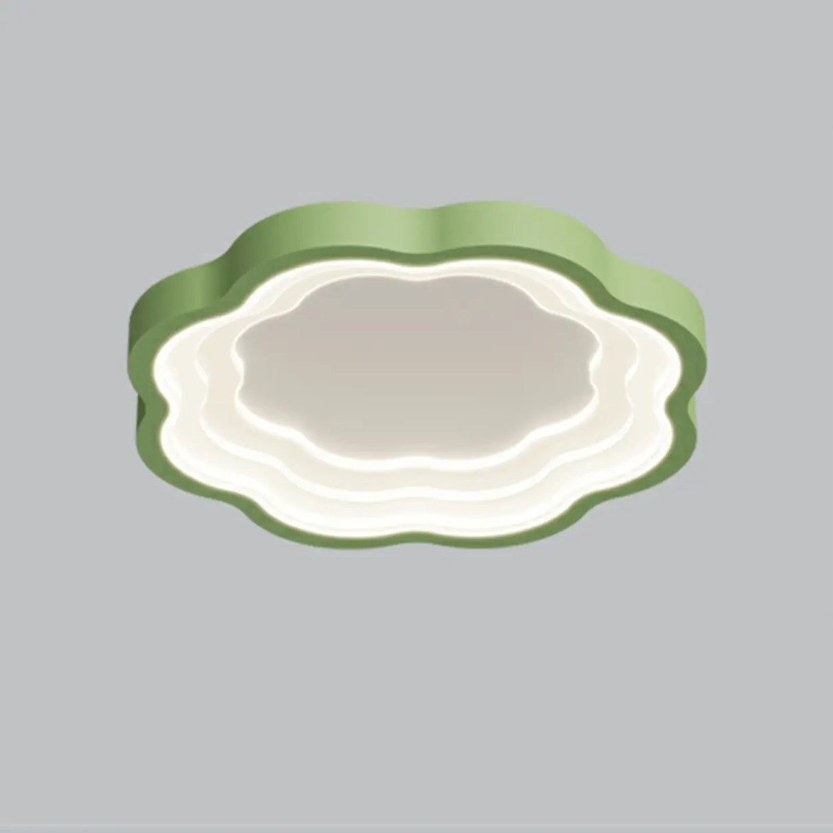 Wooden Rectangular Wave LED Flush Mount Ceiling Light Image - 3