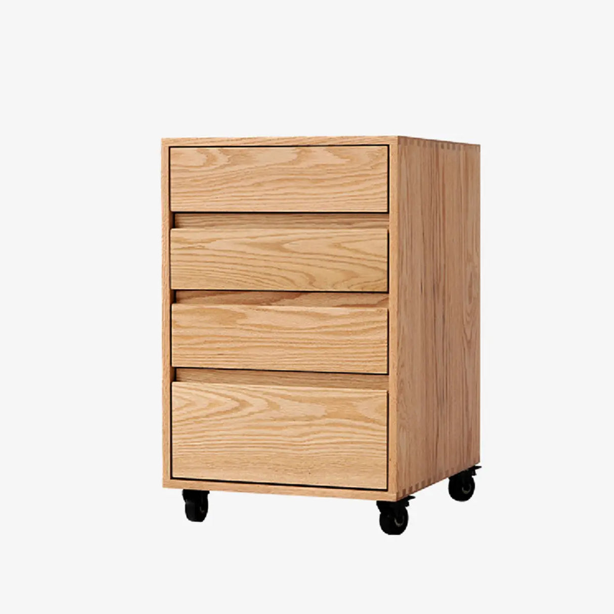 Wooden Vertical Oak Drawers Filing Cabinet with Wheels Image - 2