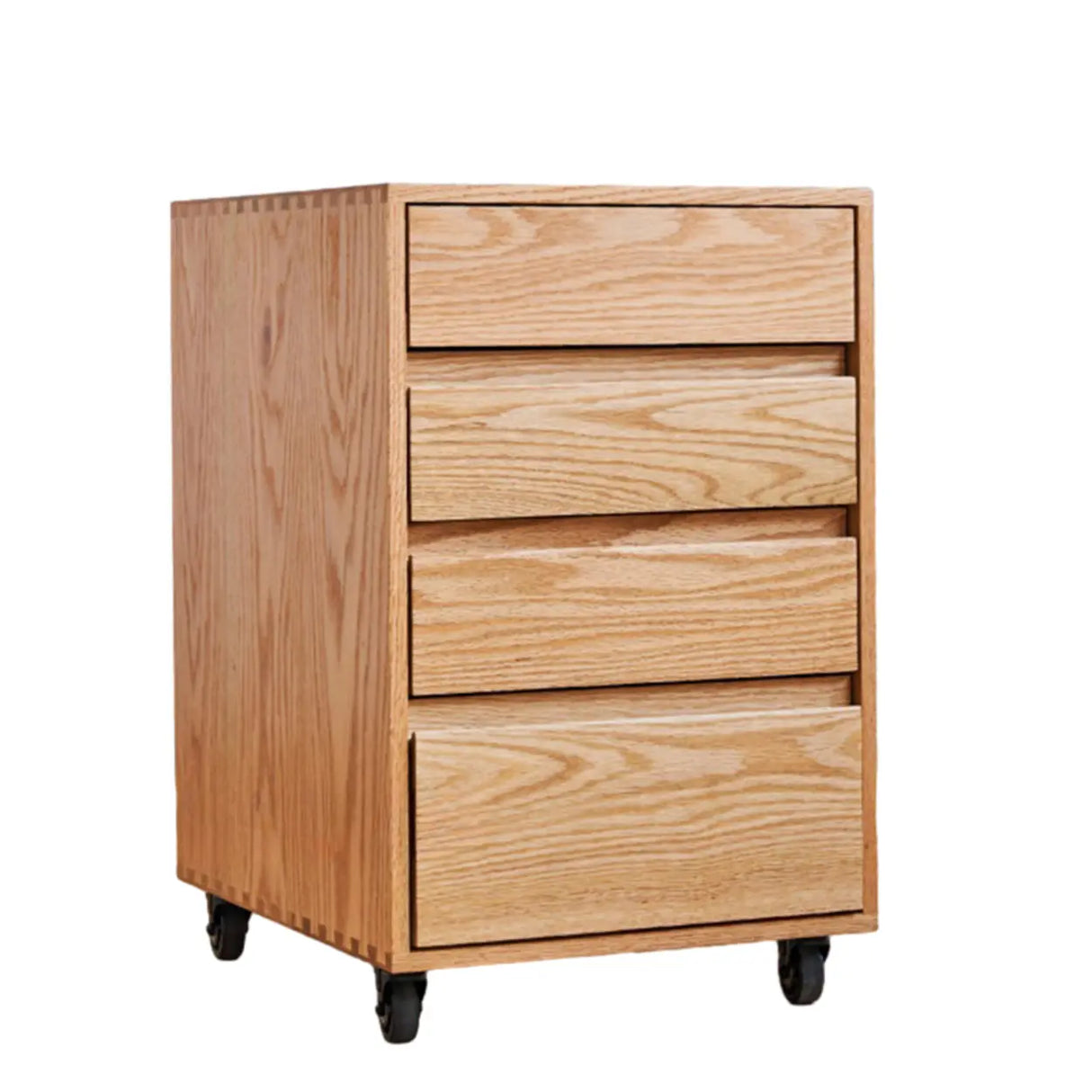 Wooden Vertical Oak Drawers Filing Cabinet with Wheels Image - 6