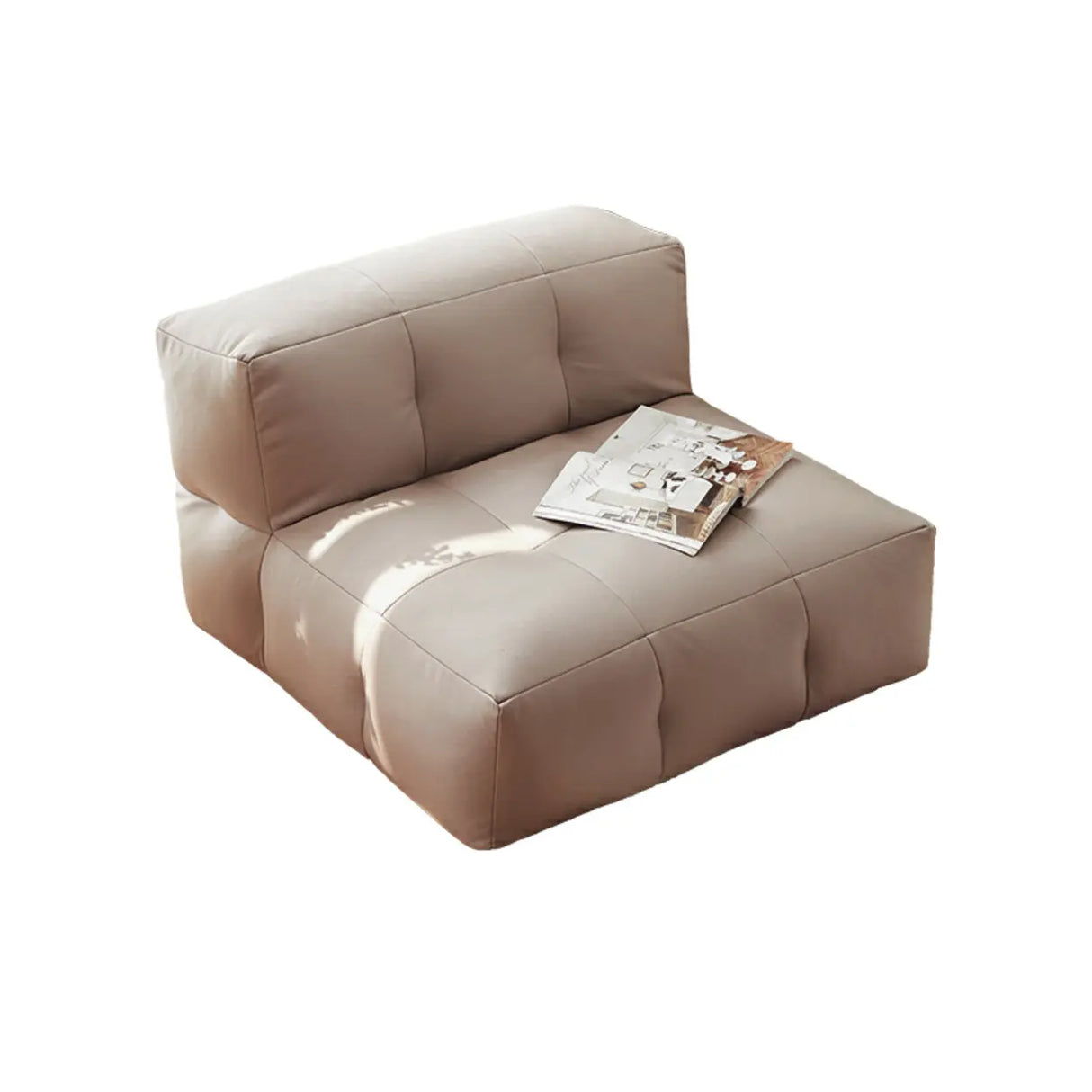 Yellow Tech Cloth Biscuit Back Reclining Corner Chair Image - 13