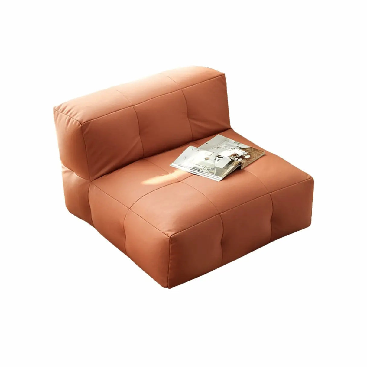 Yellow Tech Cloth Biscuit Back Reclining Corner Chair Image - 17