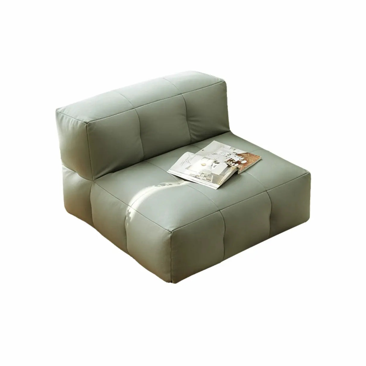 Yellow Tech Cloth Biscuit Back Reclining Corner Chair Image - 20