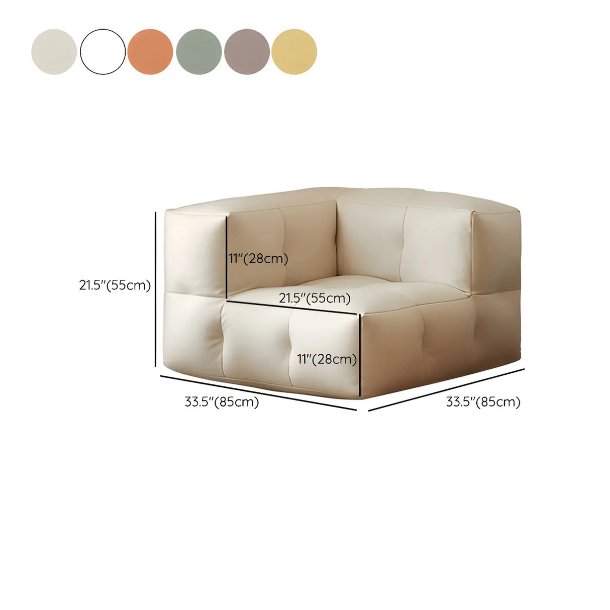 Yellow Tech Cloth Biscuit Back Reclining Corner Chair