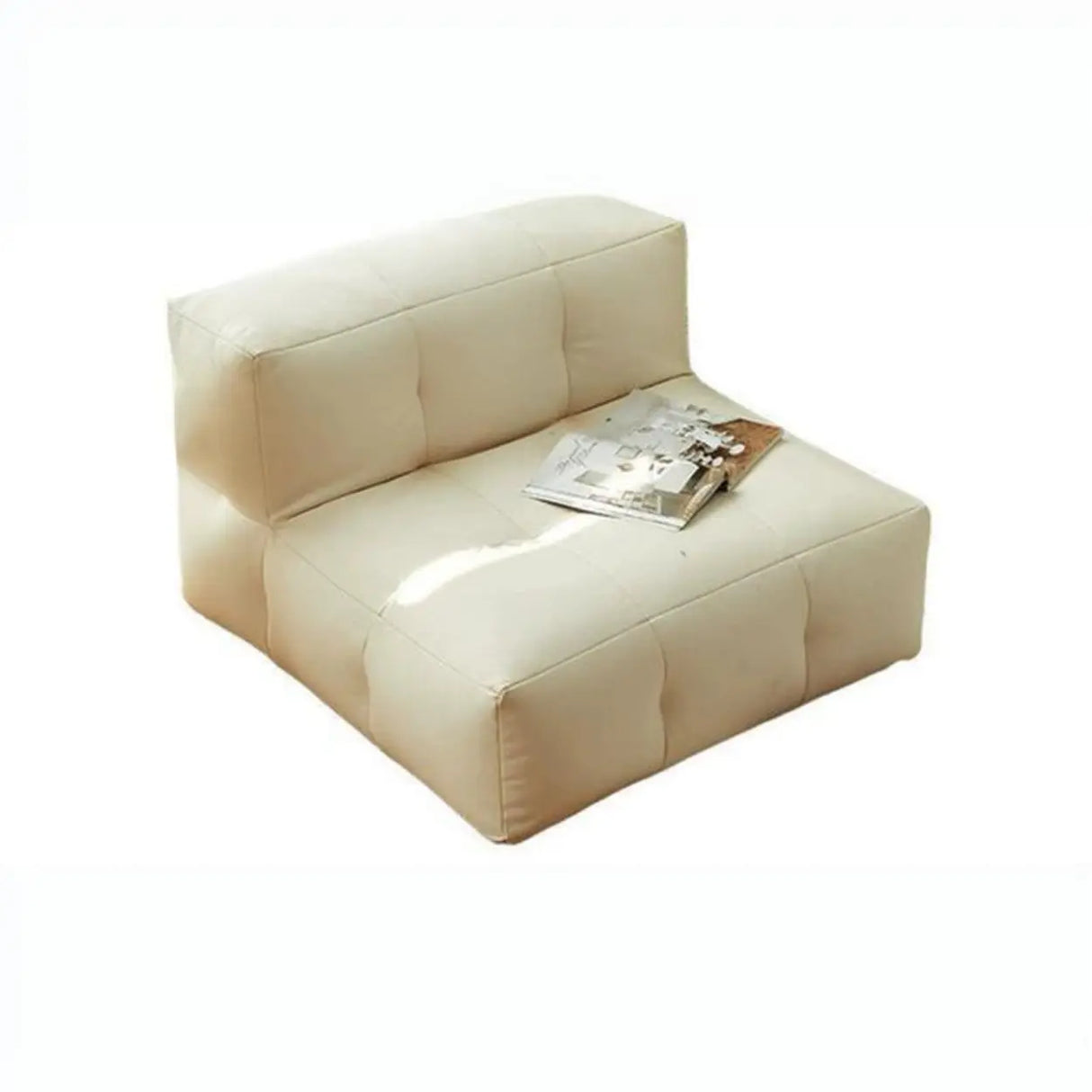 Yellow Tech Cloth Biscuit Back Reclining Corner Chair Image - 3