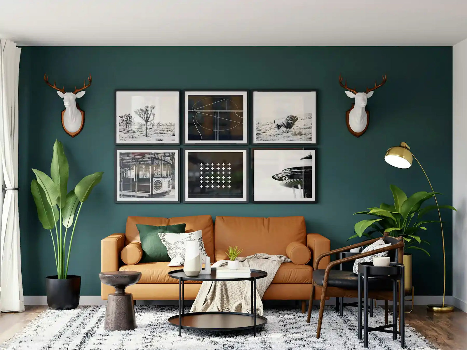 Arc Floor Lamp in Living Room