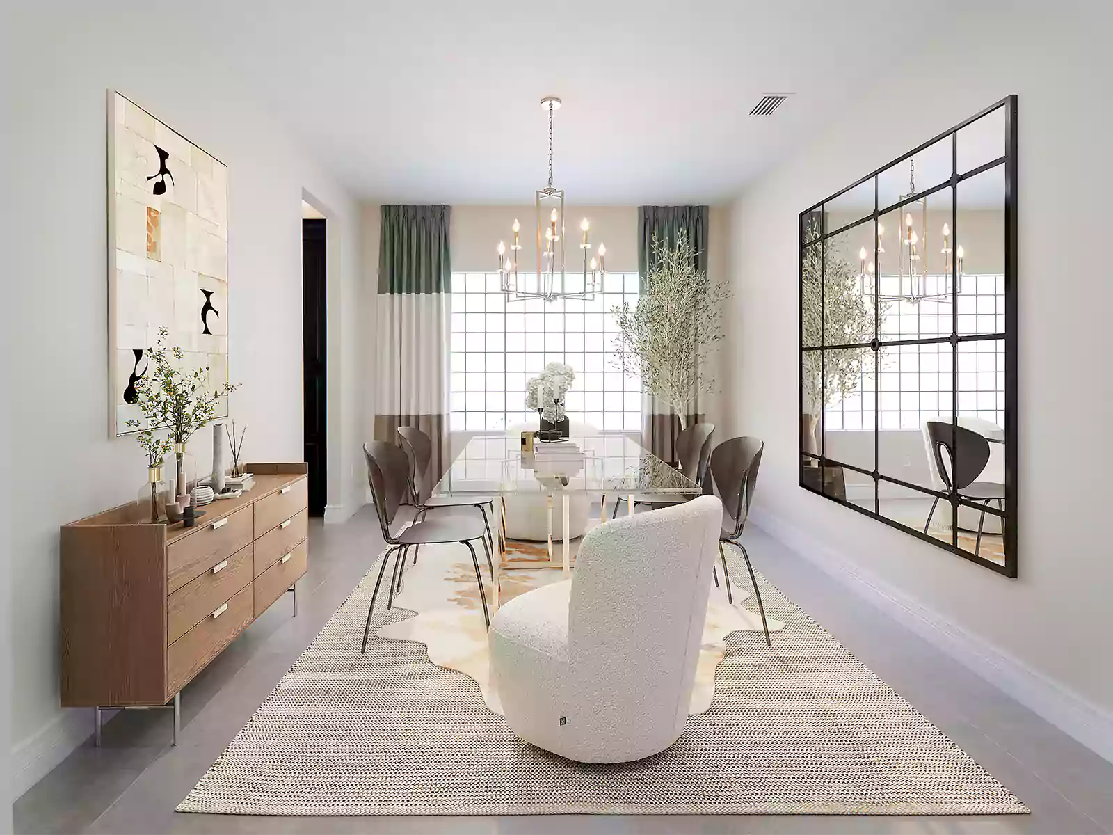 Kitchen Chandelier Over Table