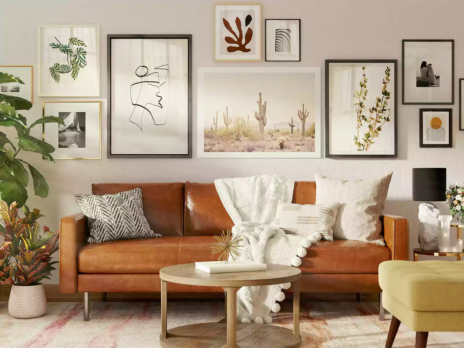 Leather Sofa in Living Room