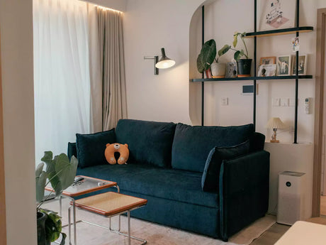 Wall Sconces in Living Room Above the Sofa