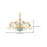 10-Light Vintage Blue Porcelain Flower Chandelier Image - 15