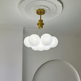 13-Light Modern White Glass Globe Pendant Light Image - 2