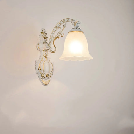 2-Light European White Bell-Shaped LED Vanity Light Image - 2